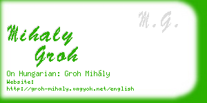 mihaly groh business card